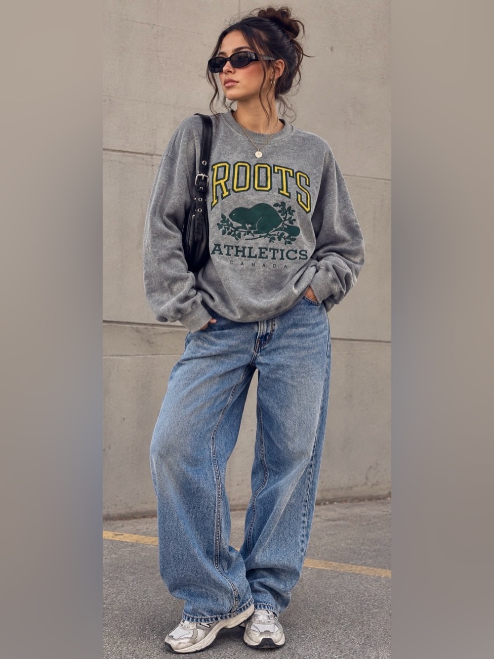 Roots - 90s Vintage Inspired Logo Crewneck Sweatshirt
